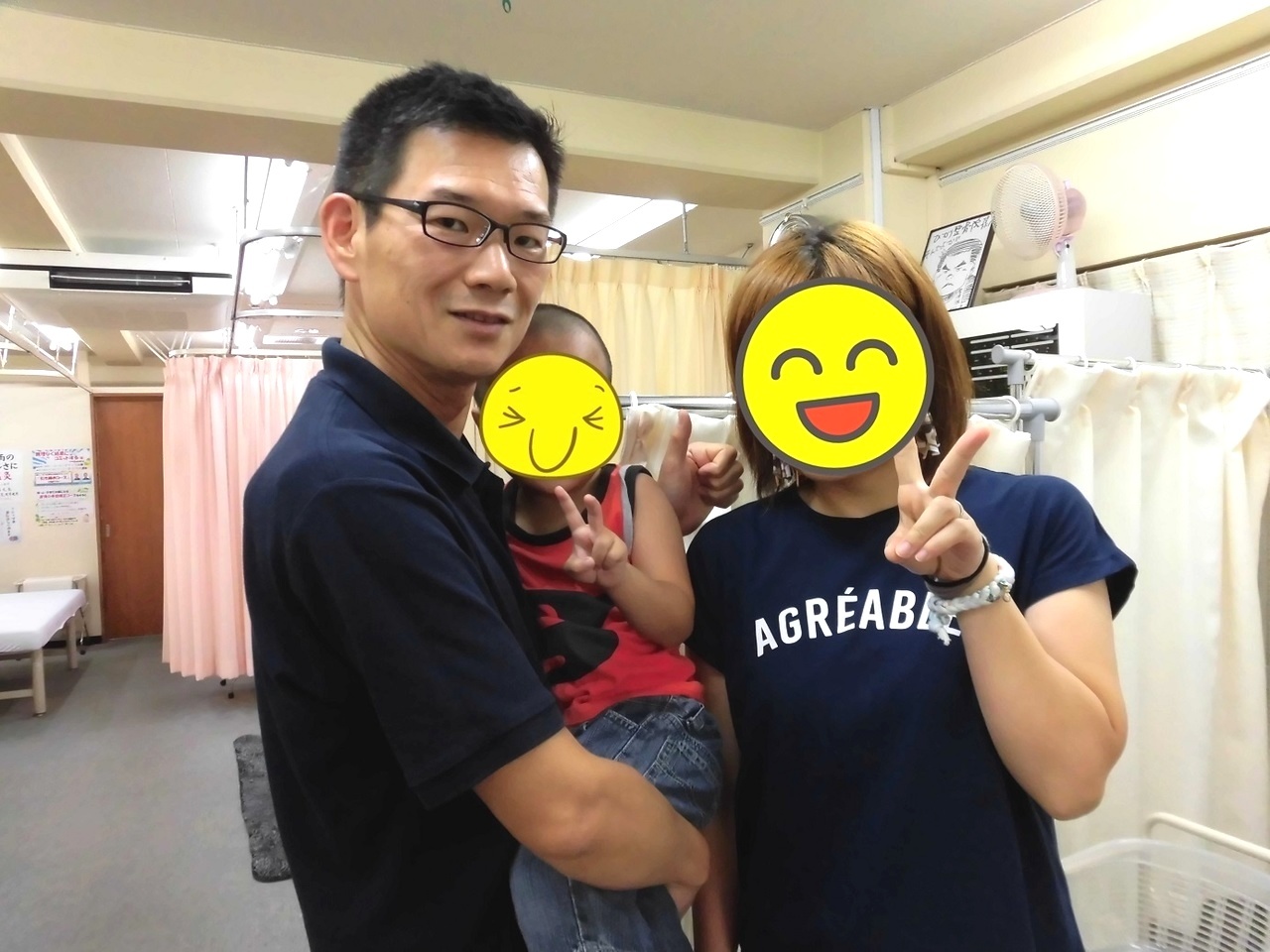 院長とR・Fさんとお子さんのスリーショット