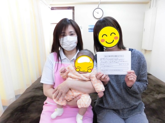 スタッフとK・Fさん親子のスリーショット